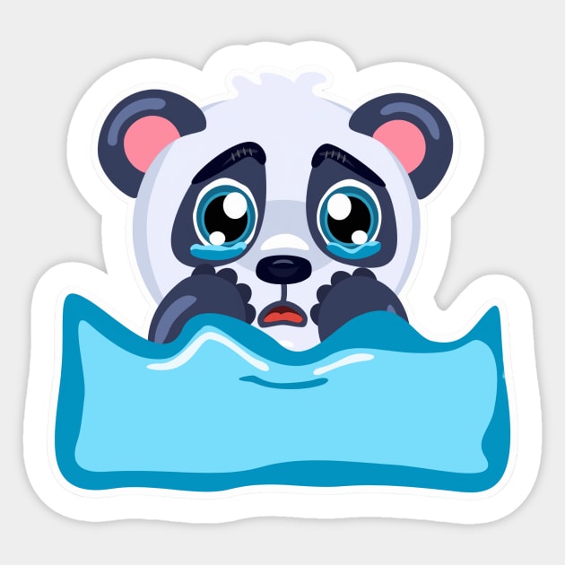 Panda crying Sticker by ManimeXP